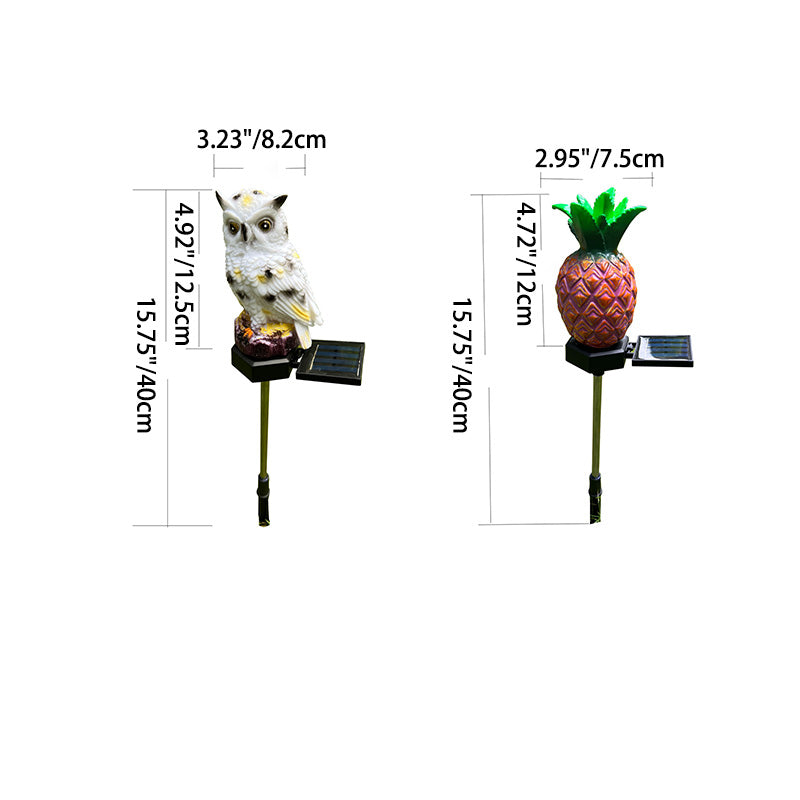 Contemporary Creative Solar Pineapple Animal Cactus Plastic Stainless Steel LED Ground Plug Outdoor Light For Garden