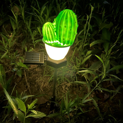 Contemporary Creative Solar Pineapple Animal Cactus Plastic Stainless Steel LED Ground Plug Outdoor Light For Garden