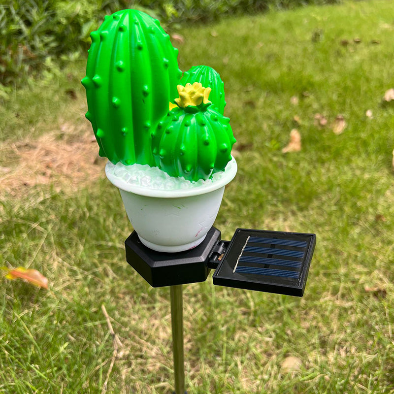 Contemporary Creative Solar Pineapple Animal Cactus Plastic Stainless Steel LED Ground Plug Outdoor Light For Garden