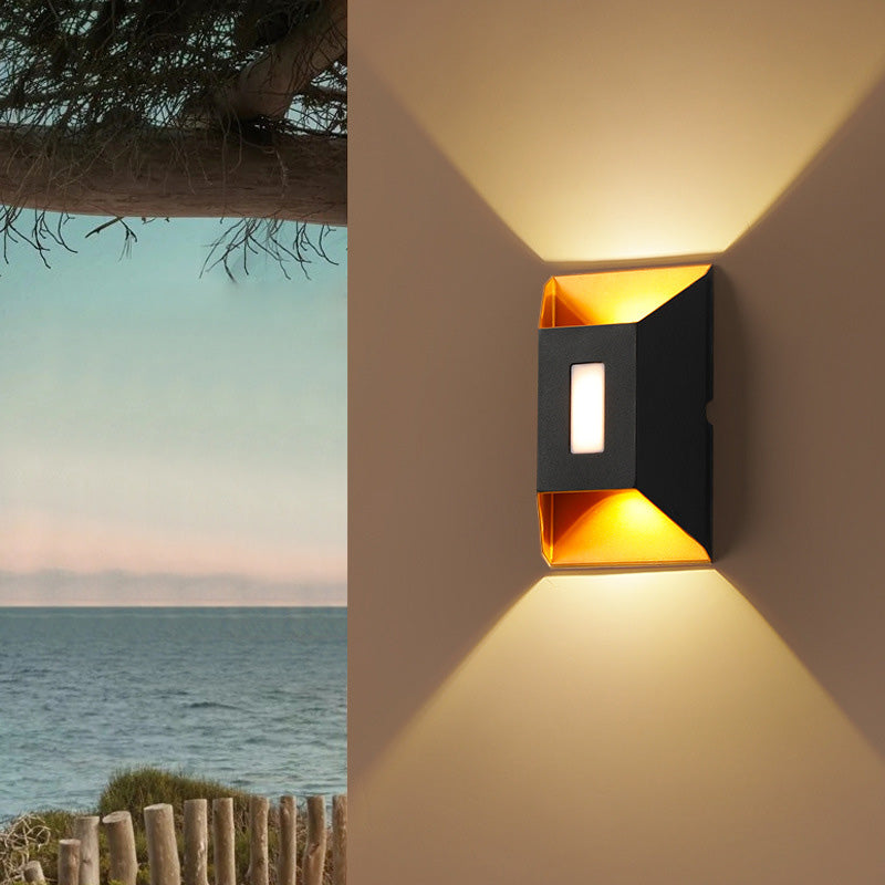 Modern Minimalist Waterproof Rectangular Trapezoidal Aluminum LED Wall Sconce Lamp For Outdoor Patio