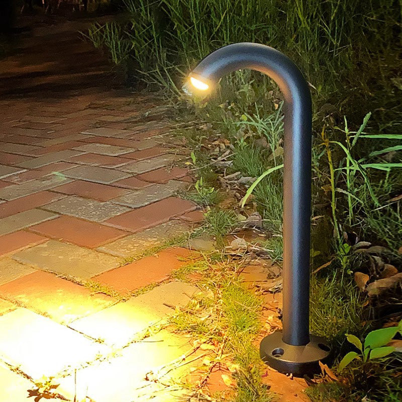 Modern Simplicity Waterproof Cylindrical Curved Pole Aluminum LED Outdoor Light For Garden