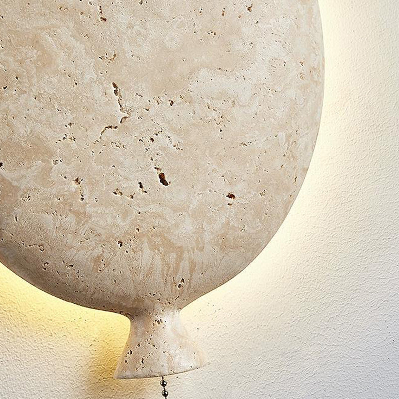 Contemporary Creative Balloon Beige Travertine LED Wall Sconce Lamp For Living Room