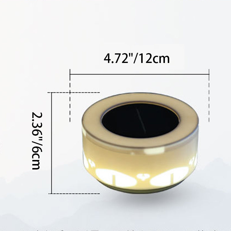 Modern Art Deco Solar Round Hollow Out Flower Pattern Plastic LED Outdoor Light For Garden