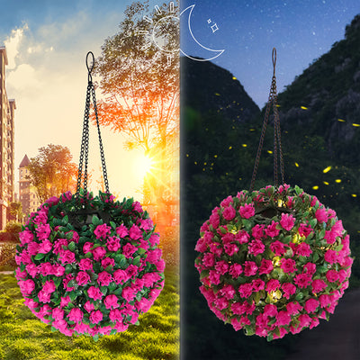 Modern Art Deco Round Flower Bouquet Plastic LED Outdoor Light For Garden