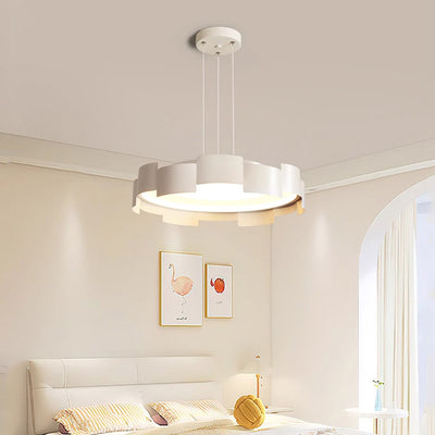 Modern Minimalist Round Flower Iron Acrylic LED Pendant Light For Living Room