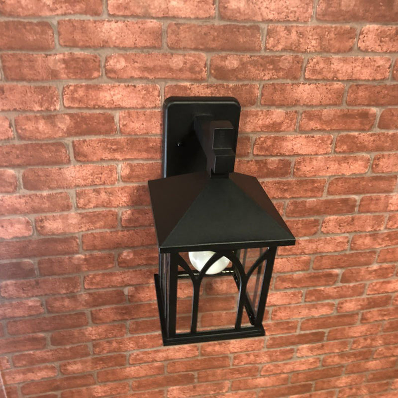 Modern Simplicity Rectangular House Shape Aluminum Glass 1-Light Wall Sconce Lamp For Outdoor Patio