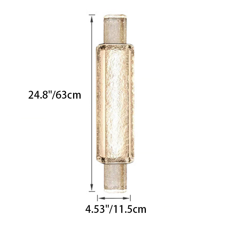 Modern Luxury Cylinder Iron Glass LED Wall Sconce Lamp For Living Room