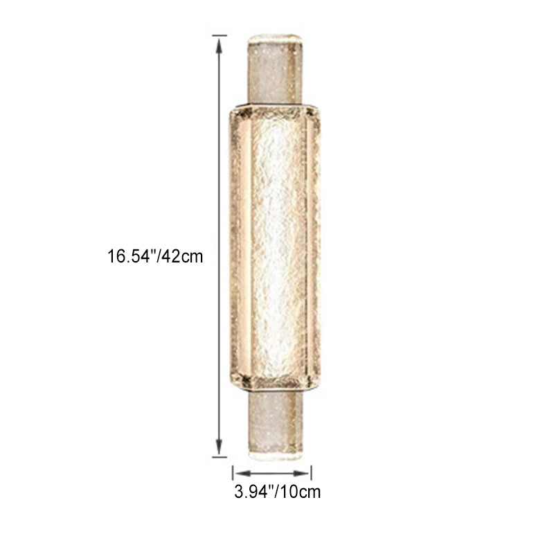 Modern Luxury Cylinder Iron Glass LED Wall Sconce Lamp For Living Room