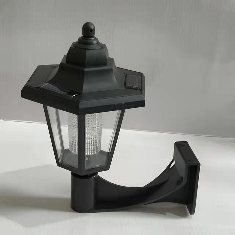 Modern Simplicity Solar Waterproof Hexagonal Plastic LED Wall Sconce Lamp For Outdoor Patio