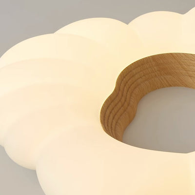 Contemporary Nordic Creamy Clouds Iron Plastic LED Flush Mount Ceiling Light For Bedroom