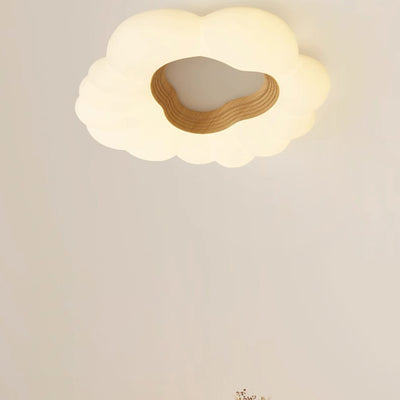 Contemporary Nordic Creamy Clouds Iron Plastic LED Flush Mount Ceiling Light For Bedroom