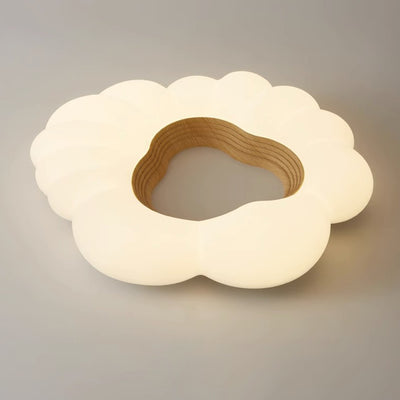 Contemporary Nordic Creamy Clouds Iron Plastic LED Flush Mount Ceiling Light For Bedroom