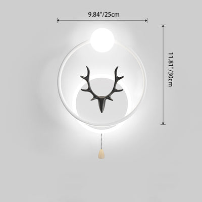 Contemporary Creative Cylinder Astronaut Antler Aluminum Iron Resin LED Wall Sconce Lamp For Bedroom