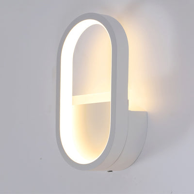 Modern Minimalist Oval Iron Aluminum Acrylic LED Wall Sconce Lamp For Bedroom