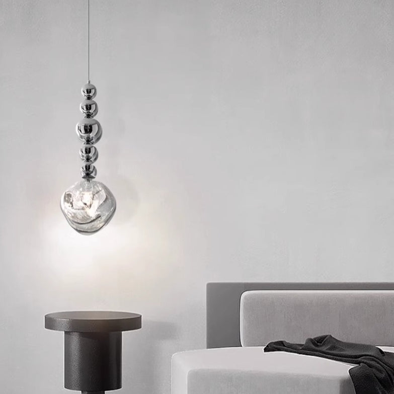 Contemporary Nordic Round Lava Ball Iron Acrylic 1-Light Pendant Light For Living Room