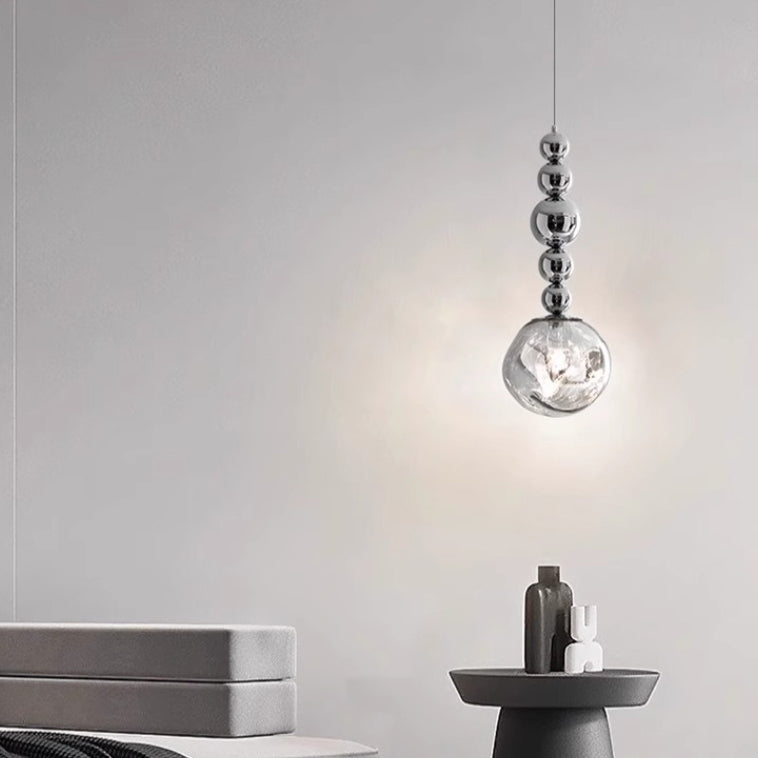 Contemporary Nordic Round Lava Ball Iron Acrylic 1-Light Pendant Light For Living Room