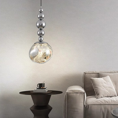 Contemporary Nordic Round Lava Ball Iron Acrylic 1-Light Pendant Light For Living Room