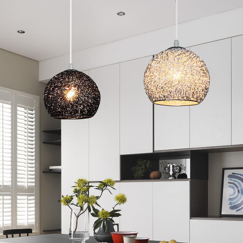 Modern Art Deco Orb Dome Iron 1-Light Pendant Light For Living Room