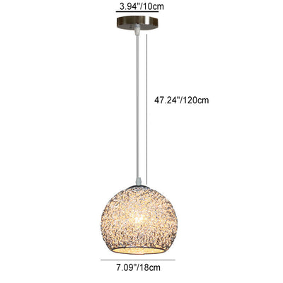 Modern Art Deco Orb Dome Iron 1-Light Pendant Light For Living Room