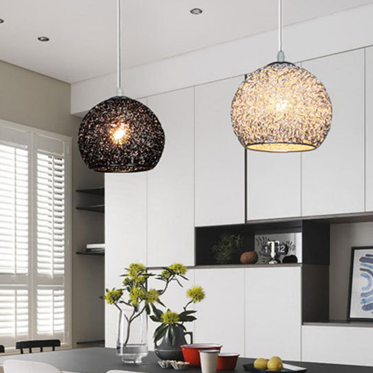 Modern Art Deco Orb Dome Iron 1-Light Pendant Light For Living Room