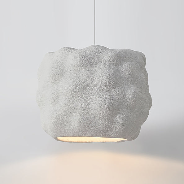 Modern Minimalist Cylindrical Irregular Concave High Density Polystyrene 1-Light Pendant Light For Living Room