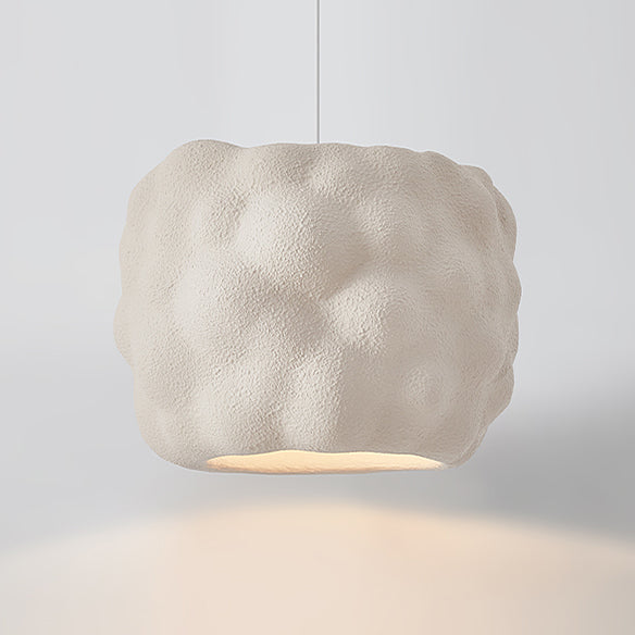 Modern Minimalist Cylindrical Irregular Concave High Density Polystyrene 1-Light Pendant Light For Living Room