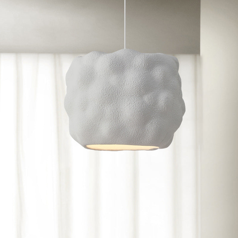 Modern Minimalist Cylindrical Irregular Concave High Density Polystyrene 1-Light Pendant Light For Living Room