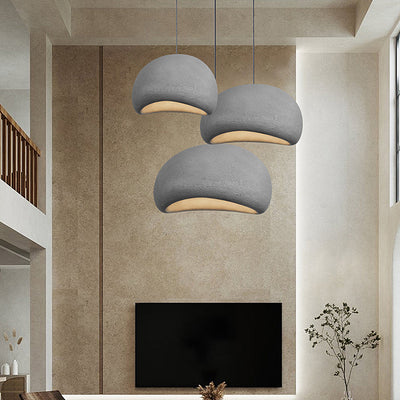 Contemporary Nordic Oval Arch High Density Polystyrene 1-Light Pendant Light For Living Room