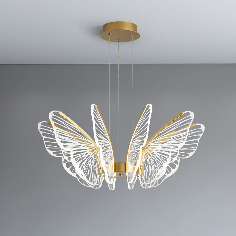 Contemporary Creative Butterfly Iron Aluminum Acrylic LED Pendant Light For Living Room