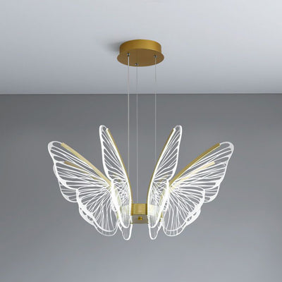 Contemporary Creative Butterfly Iron Aluminum Acrylic LED Pendant Light For Living Room