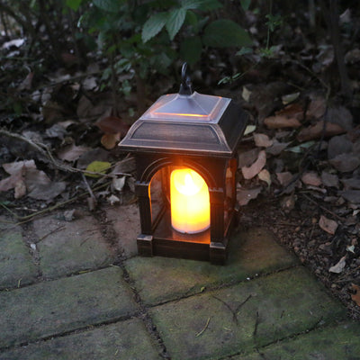 Modern Minimalist Solar Rectangular Candle Plastic LED Outdoor Wall Sconce Lamp For Garden