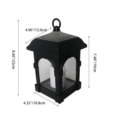 Modern Minimalist Solar Rectangular Candle Plastic LED Outdoor Wall Sconce Lamp For Garden