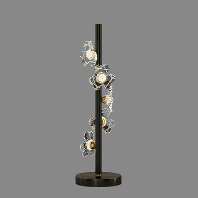 Modern Minimalist Cylinder Flower Brass Acrylic LED Table Lamp For Bedroom