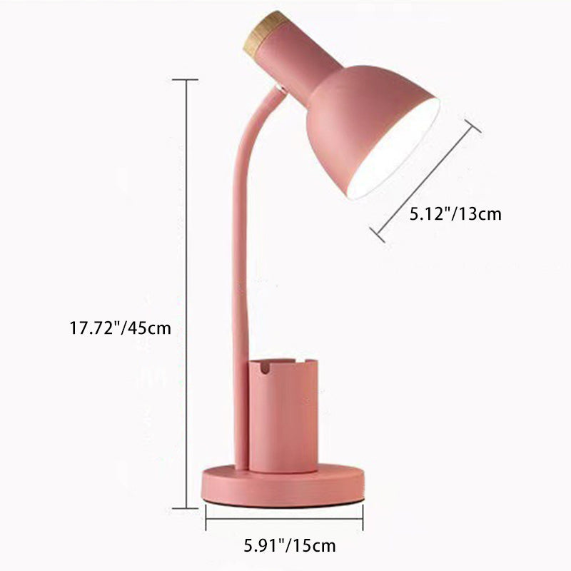 Modern Minimalist Round Horn Shape Pen Holder Iron Silicone 1-Light Table Lamp For Bedroom