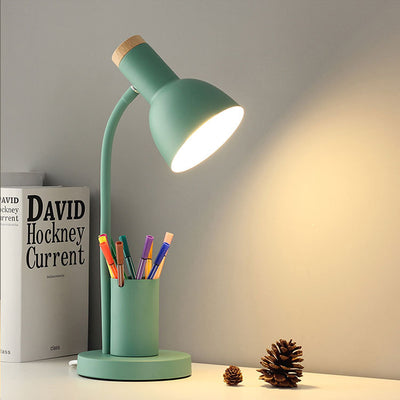 Modern Minimalist Round Horn Shape Pen Holder Iron Silicone 1-Light Table Lamp For Bedroom