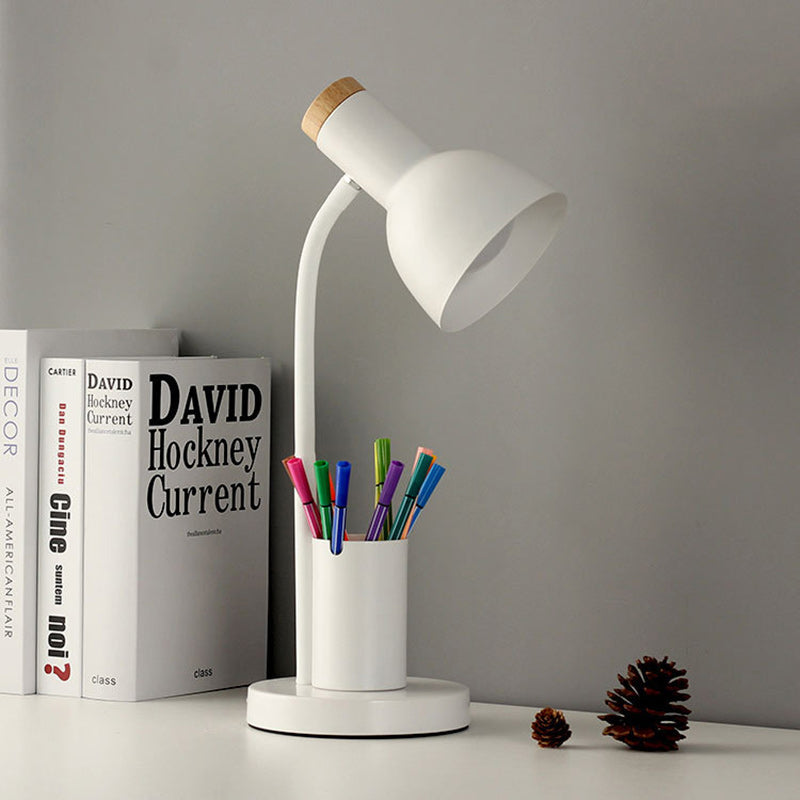 Modern Minimalist Round Horn Shape Pen Holder Iron Silicone 1-Light Table Lamp For Bedroom