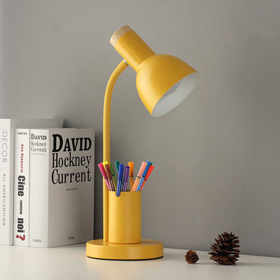 Modern Minimalist Round Horn Shape Pen Holder Iron Silicone 1-Light Table Lamp For Bedroom