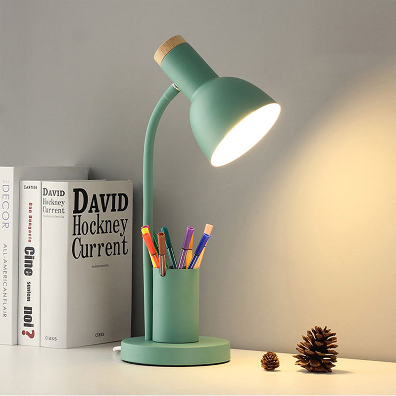 Modern Minimalist Round Horn Shape Pen Holder Iron Silicone 1-Light Table Lamp For Bedroom