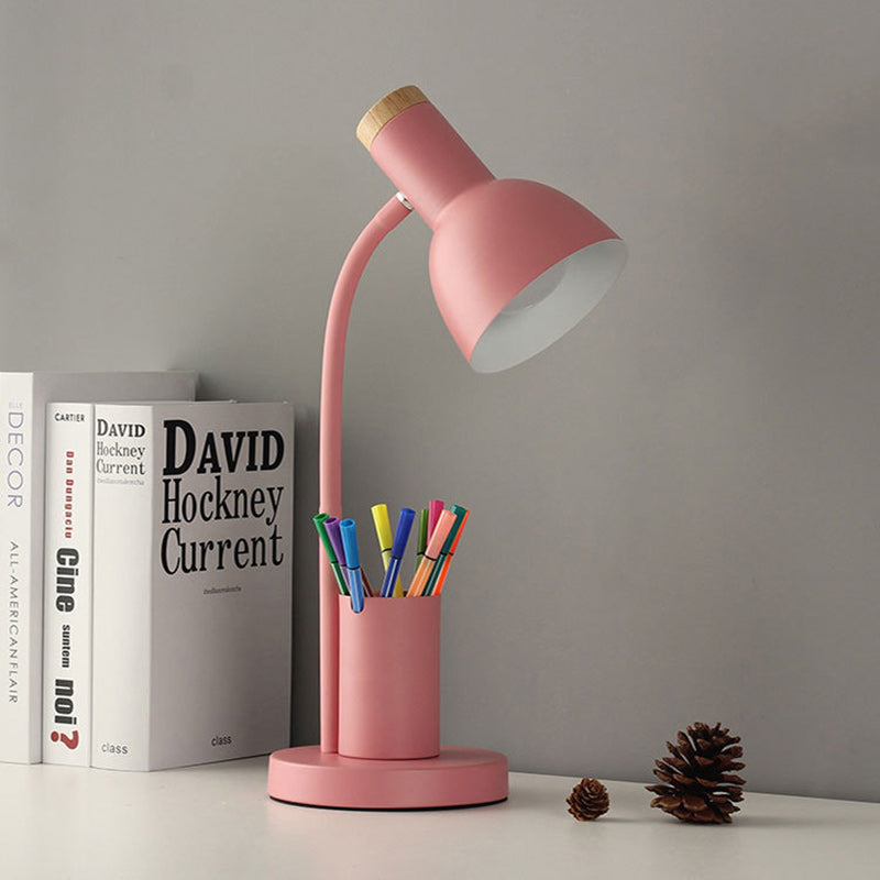 Modern Minimalist Round Horn Shape Pen Holder Iron Silicone 1-Light Table Lamp For Bedroom