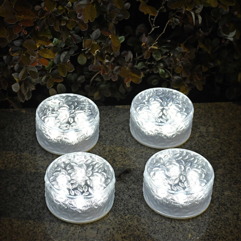 Modern Minimalist Solar Round Ice Brick Shape Acrylic LED Outdoor Light For Garden