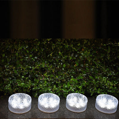 Modern Minimalist Solar Round Ice Brick Shape Acrylic LED Outdoor Light For Garden