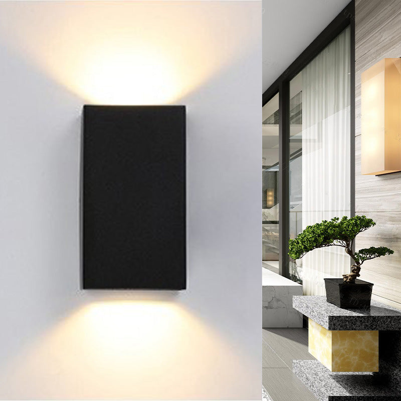 Modern Minimalist Waterproof Rectangular Aluminum LED Outdoor Wall Sconce Lamp For Outdoor Patio