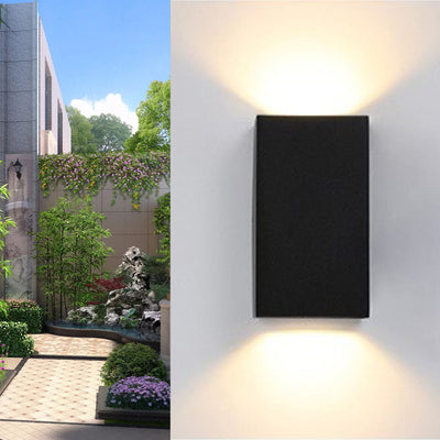 Modern Minimalist Waterproof Rectangular Aluminum LED Outdoor Wall Sconce Lamp For Outdoor Patio