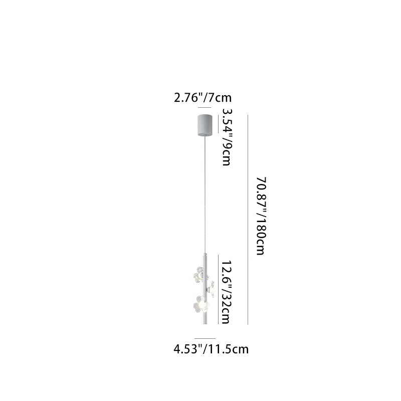 Zeitgenössische nordische Zylinder-Blumen-Eisen-Acryl-LED-Pendelleuchte für Schlafzimmer 