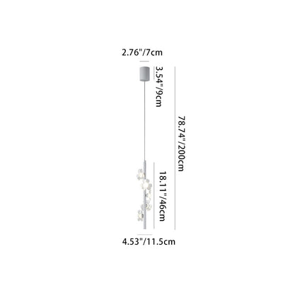 Zeitgenössische nordische Zylinder-Blumen-Eisen-Acryl-LED-Pendelleuchte für Schlafzimmer 