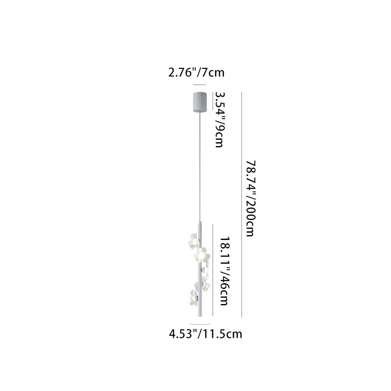 Zeitgenössische nordische Zylinder-Blumen-Eisen-Acryl-LED-Pendelleuchte für Schlafzimmer 