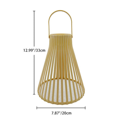 Modern Minimalist Round Vertical Strip Hollow Out Horn Shape PVC LED Outdoor Light For Garden