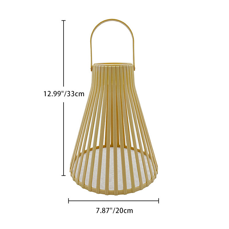 Modern Minimalist Round Vertical Strip Hollow Out Horn Shape PVC LED Outdoor Light For Garden