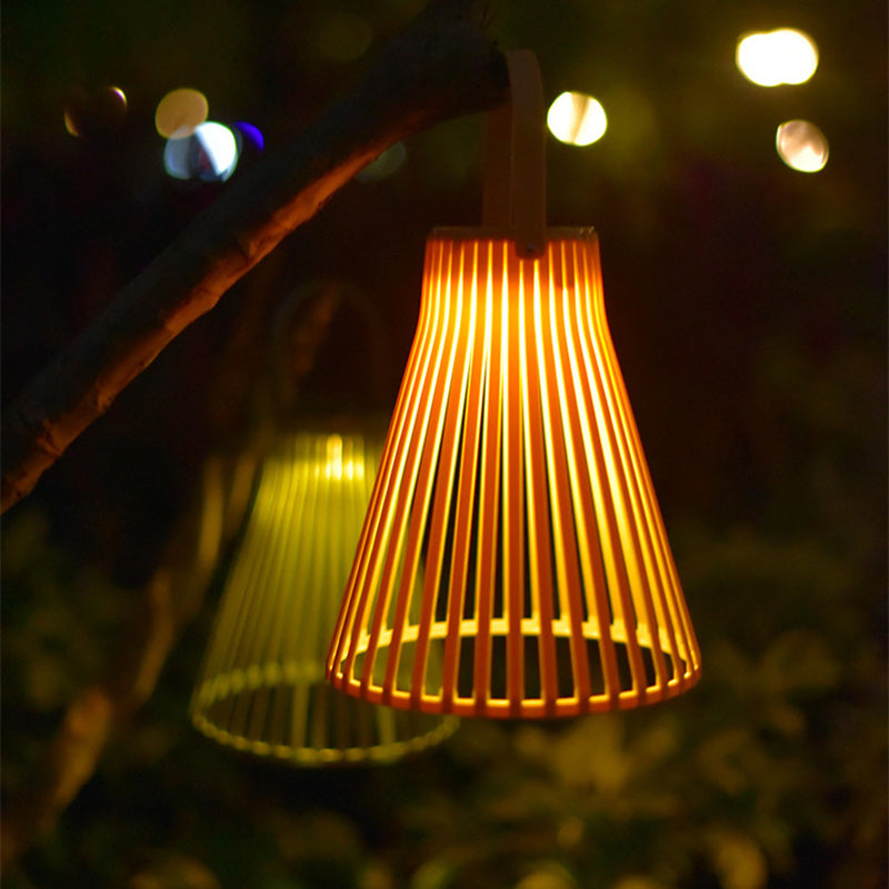 Modern Minimalist Round Vertical Strip Hollow Out Horn Shape PVC LED Outdoor Light For Garden