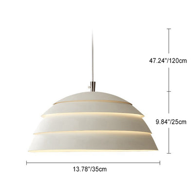 Contemporary Nordic Round Dome Multi Tier Iron 1-Light Pendant Light For Living Room